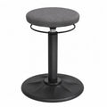 Adjustable Stool with Polyester Fabric Seat and Steel Base in Dark Gray