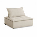 Beige Polyester Fabric Lounge Chair with Foam Cushion