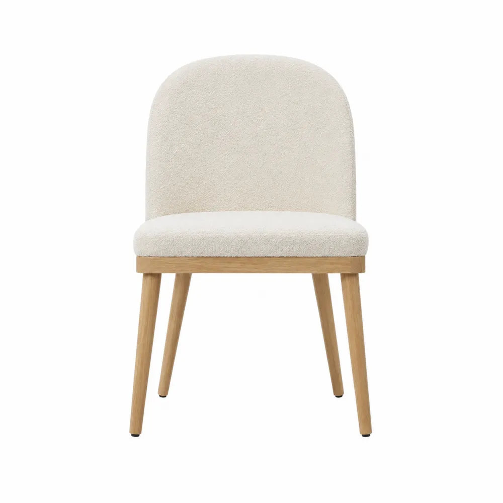 Dining Chair Oak Acrylic Upholstery Beige 45x50x80 cm
