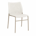 Plastic Mesh-Back Chair with Metal Frame White 81cm x 55cm x 55cm