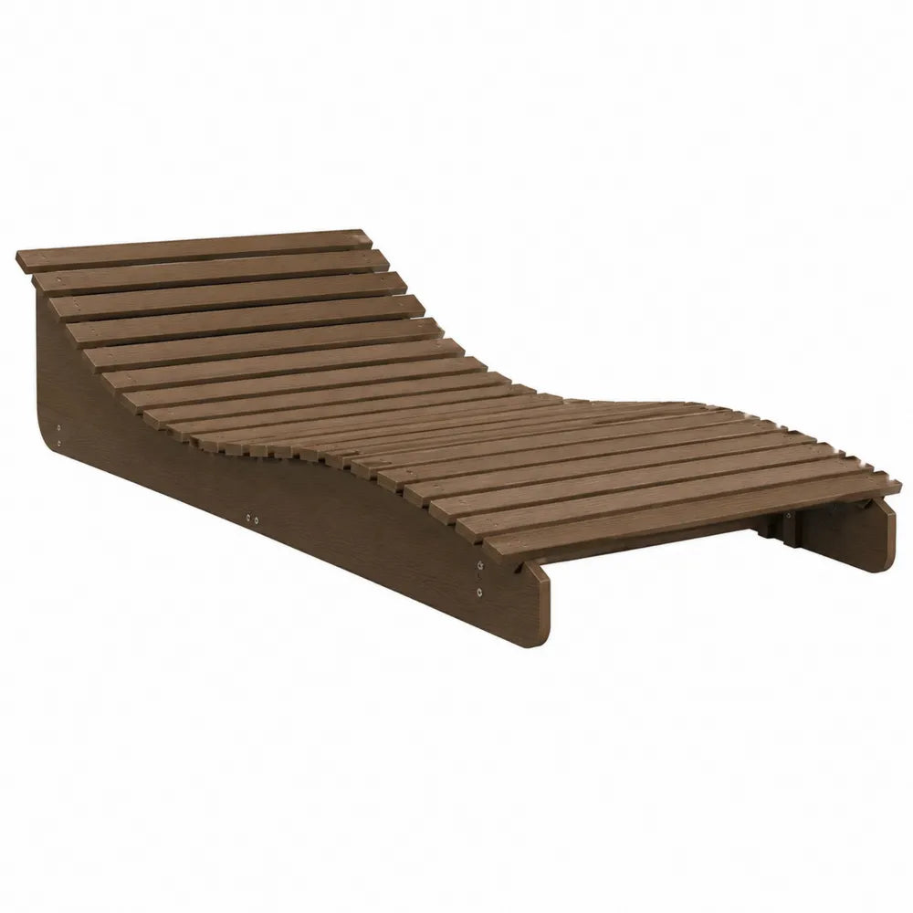 Wooden Curved Outdoor Daybed Lounger Brown 200x70x35 cm