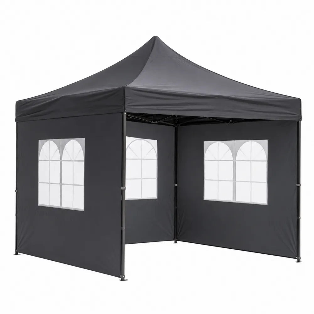 Outdoor Polyester Pop-Up Canopy Tent with Windows and Sidewalls 3x3m