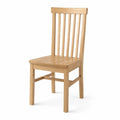 Solid Oak Dining Chair with Slatted Backrest