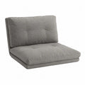 Convertible Floor Chair Folding Sofa Bed Gray Linen Fabric