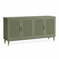 Olive Green Wood Sideboard with 4 Doors