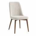 Upholstered Dining Chair Polyester Fabric Solid Wood Legs 85cm
