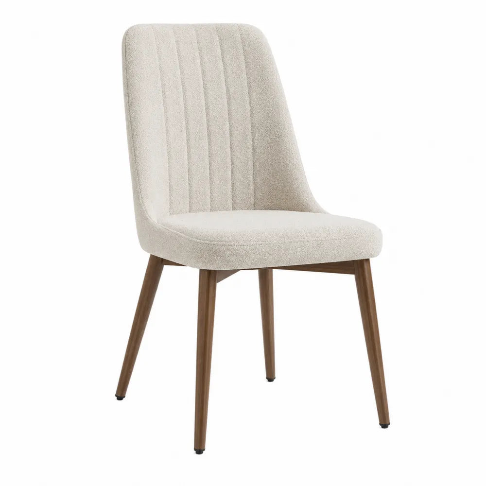 Upholstered Dining Chair Polyester Fabric Solid Wood Legs 85cm