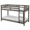 Wooden Bunk Bed with Ladder Gray Twin Size