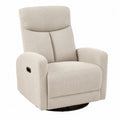 Beige Polyester Fabric Recliner Chair with Swivel Base