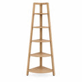 Oak Corner 5-Tier Bookshelf 160cm