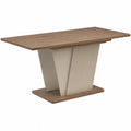 Rectangular Wood Dining Table with Engineered Wood Base in Natural Brown and Beige 180cm
