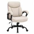 Ergonomic Office Chair Polyester Adjustable Swivel Beige 108cm
