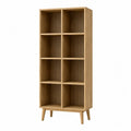 Wooden Bookshelf with 8 Shelves, Oak Finish, 180cm Height