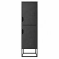 Metal Vertical Cabinet Black 2-Door with Shelf