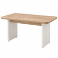 Rectangular Oak Veneer Desk with White Legs 120cm