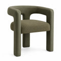 Curved Armchair Fabric Olive Green 80cm x 60cm x 70cm