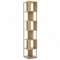 Tall MDF and Metal 5-Tier Bookshelf