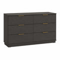 6-Drawer MDF Dresser Dark Brown