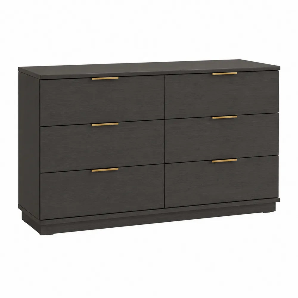 6-Drawer MDF Dresser Dark Brown