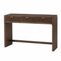 Wood Console Table with Drawers Solid Oak Brown 120cm