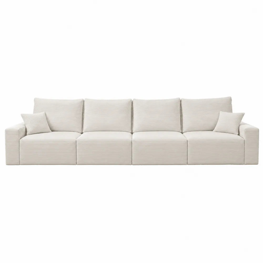 Sectional Sofa Set Fabric Upholstery 300cm