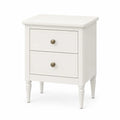 White Wood Nightstand with Two Drawers 50cm x 40cm x 65cm