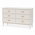 Wood Dresser with 6 Drawers White 150x45x85 cm