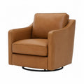 Leather Swivel Armchair Brown 75cm x 80cm x 85cm