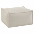 Cotton Fabric Square Ottoman Beige 40cm x 40cm x 30cm
