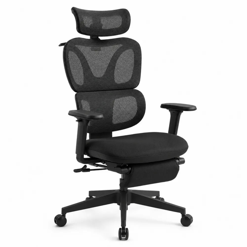 Ergonomic Mesh Office Chair with Adjustable Armrests and Headrest Black