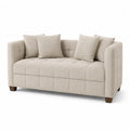 Beige Fabric Sofa with Cushions