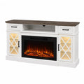 Entertainment Center with Electric Fireplace MDF Glass 60