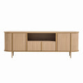 Oval Wooden TV Stand with Slatted Doors 160cm