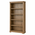 Tall Rectangular Solid Wood Bookcase Natural Finish 190cm