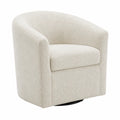 Swivel Barrel Chair Wool Blend Beige