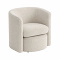 Swivel Barrel Chair Polyester Upholstery Cream 78 cm Height