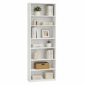 White MDF 6-Shelf Bookcase 180cm