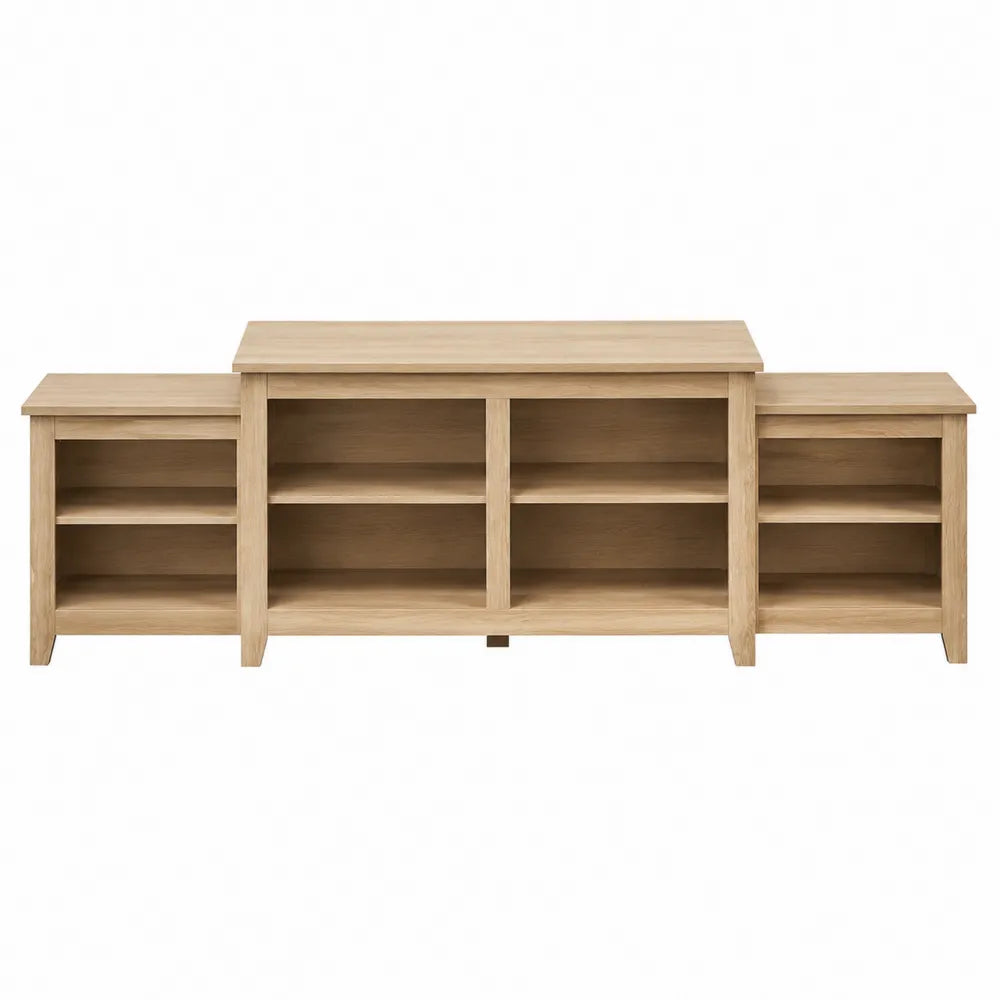 Rectangular Wood TV Stand and Entertainment Center 3-Piece Set