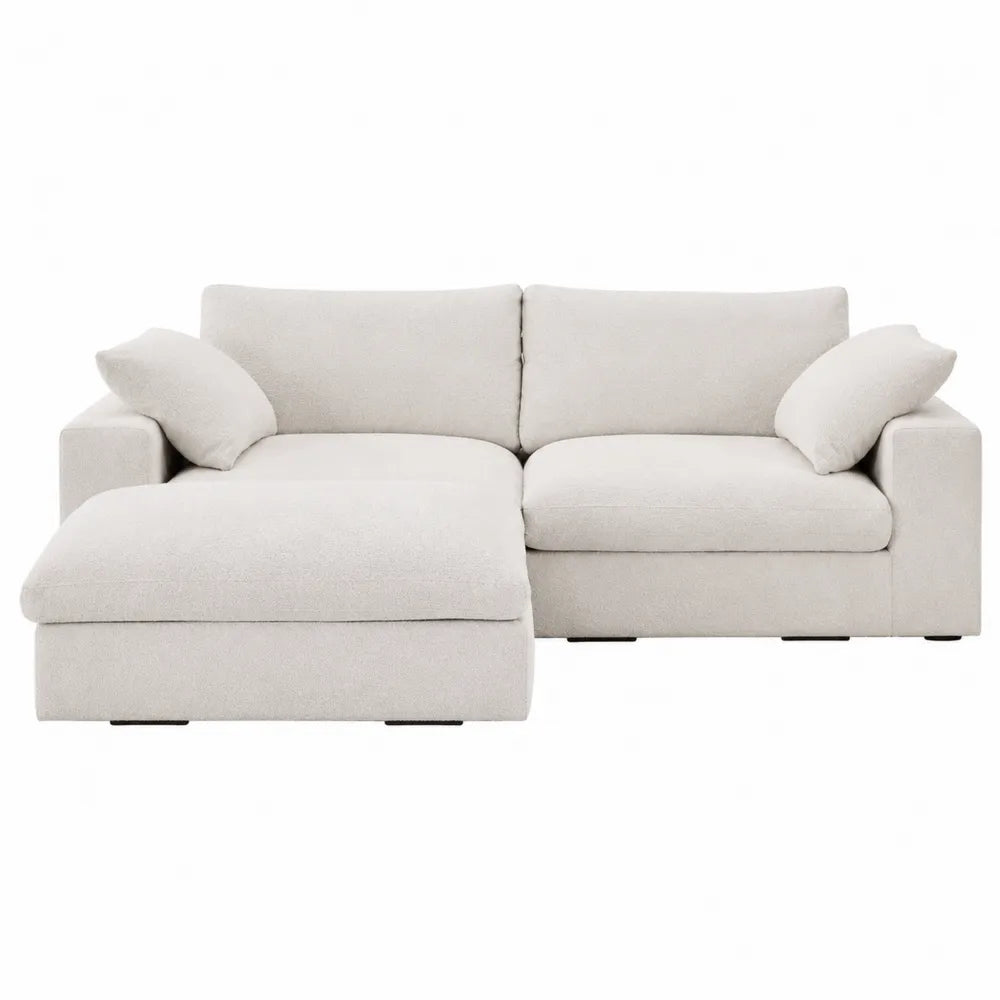 L-shaped Chenille Sectional Sofa Beige