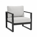 Metal Frame Outdoor Chair with Polyester Cushions, Light Grey